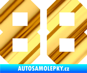 Samolepka Startovní číslo 88 chrom fólie zlatá zrcadlová