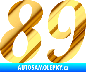 Samolepka Startovní číslo 89 typ 3  chrom fólie zlatá zrcadlová