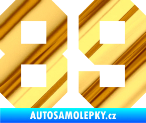 Samolepka Startovní číslo 89 chrom fólie zlatá zrcadlová