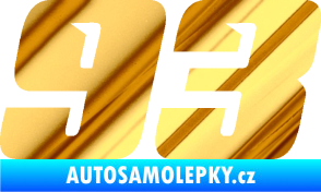 Samolepka Startovní číslo 93 typ 6 chrom fólie zlatá zrcadlová