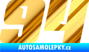 Samolepka Startovní číslo 94 typ 6 chrom fólie zlatá zrcadlová