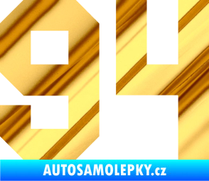 Samolepka Startovní číslo 94 chrom fólie zlatá zrcadlová