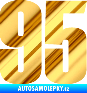 Samolepka Startovní číslo 95 typ 2     chrom fólie zlatá zrcadlová