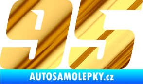 Samolepka Startovní číslo 95 typ 6 chrom fólie zlatá zrcadlová