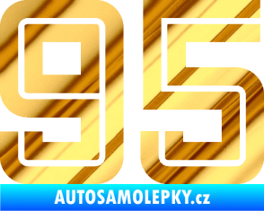 Samolepka Startovní číslo 95 typ 7 chrom fólie zlatá zrcadlová