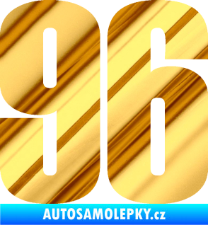 Samolepka Startovní číslo 96 typ 2     chrom fólie zlatá zrcadlová