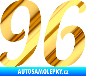 Samolepka Startovní číslo 96 typ 3    chrom fólie zlatá zrcadlová