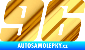 Samolepka Startovní číslo 96 typ 6 chrom fólie zlatá zrcadlová