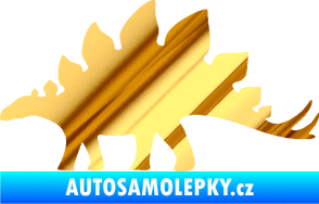 Samolepka Stegosaurus 001 levá chrom fólie zlatá zrcadlová