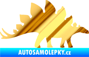 Samolepka Stegosaurus 001 pravá chrom fólie zlatá zrcadlová