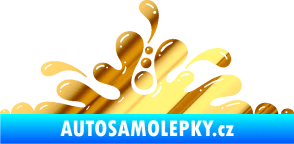 Samolepka Stékající skvrna 003 levá kaňka chrom fólie zlatá zrcadlová