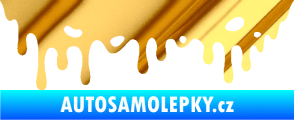 Samolepka Stékající skvrna 006 levá chrom fólie zlatá zrcadlová