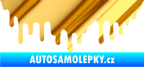 Samolepka Stékající skvrna 007 levá chrom fólie zlatá zrcadlová