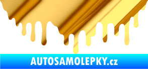 Samolepka Stékající skvrna 007 pravá chrom fólie zlatá zrcadlová