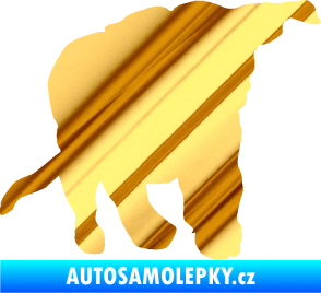 Samolepka Štěňátko 003 pravá chrom fólie zlatá zrcadlová