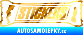 Samolepka Stickers nápis chrom fólie zlatá zrcadlová