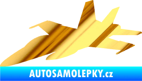 Samolepka Stíhací letoun 001 levá chrom fólie zlatá zrcadlová
