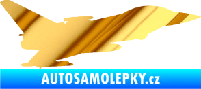 Samolepka Stíhací letoun 002 pravá chrom fólie zlatá zrcadlová