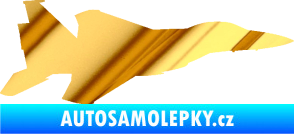 Samolepka Stíhací letoun 006 pravá chrom fólie zlatá zrcadlová