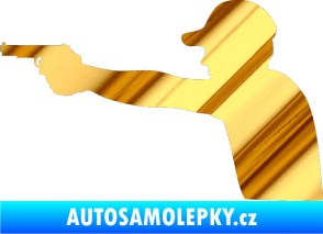 Samolepka Střelec silueta 001 levá chrom fólie zlatá zrcadlová