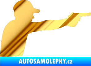 Samolepka Střelec silueta 001 pravá chrom fólie zlatá zrcadlová