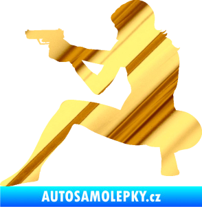 Samolepka Střelkyně 003 levá chrom fólie zlatá zrcadlová