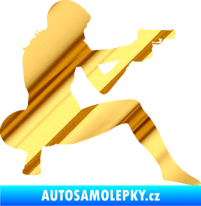 Samolepka Střelkyně 003 pravá chrom fólie zlatá zrcadlová