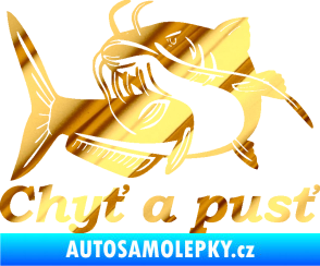 Samolepka Sumec 002 chyť a pusť levá chrom fólie zlatá zrcadlová