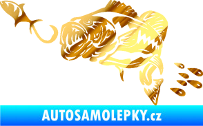 Samolepka Sumec 006 levá s návnadou chrom fólie zlatá zrcadlová