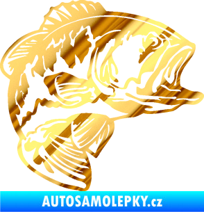 Samolepka Sumec 007 pravá chrom fólie zlatá zrcadlová