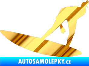 Samolepka Surfař 001 levá chrom fólie zlatá zrcadlová