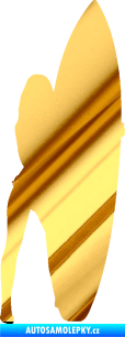 Samolepka Surfařka 002 levá chrom fólie zlatá zrcadlová