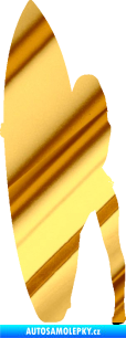 Samolepka Surfařka 002 pravá chrom fólie zlatá zrcadlová