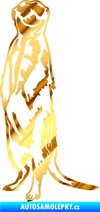 Samolepka Surikata 001 levá chrom fólie zlatá zrcadlová