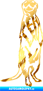 Samolepka Surikata 001 pravá chrom fólie zlatá zrcadlová