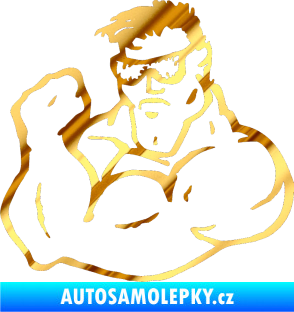 Samolepka Svalovec levá chrom fólie zlatá zrcadlová