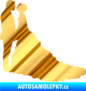 Samolepka Svatba 002 levá chrom fólie zlatá zrcadlová