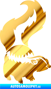 Samolepka Tchoř 002 pravá zvednutý ocas chrom fólie zlatá zrcadlová