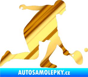 Samolepka Tenista 003 pravá chrom fólie zlatá zrcadlová