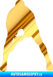 Samolepka Tenista 004 levá chrom fólie zlatá zrcadlová
