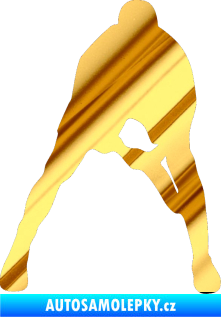 Samolepka Tenista 004 pravá chrom fólie zlatá zrcadlová