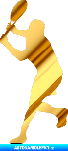 Samolepka Tenista 012 levá chrom fólie zlatá zrcadlová