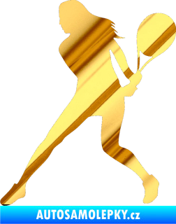 Samolepka Tenistka 002 levá chrom fólie zlatá zrcadlová