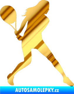 Samolepka Tenistka 002 pravá chrom fólie zlatá zrcadlová