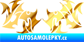 Samolepka Tetování 194 chrom fólie zlatá zrcadlová