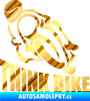 Samolepka Think bike 001 motorkář chrom fólie zlatá zrcadlová