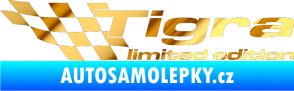 Samolepka Tigra limited edition levá chrom fólie zlatá zrcadlová