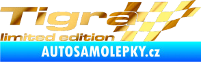 Samolepka Tigra limited edition pravá chrom fólie zlatá zrcadlová