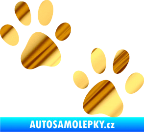 Samolepka Tlapky 011 chrom fólie zlatá zrcadlová