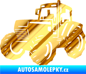 Samolepka Traktor 002 levá Zetor chrom fólie zlatá zrcadlová